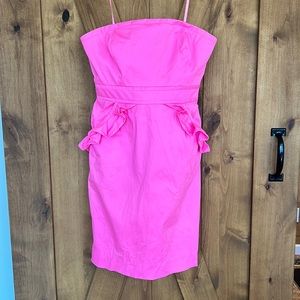 Hot pink j. Crew short strapless cocktail dress